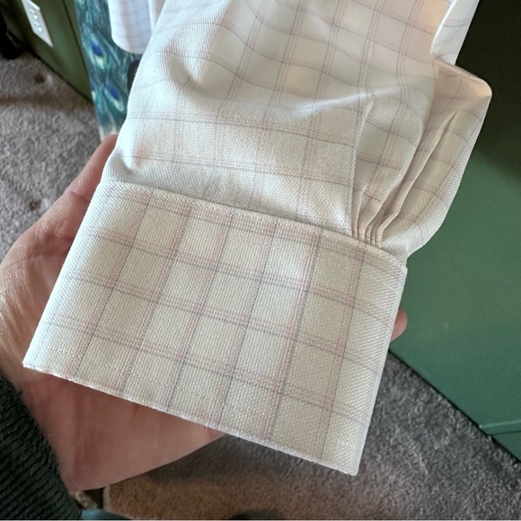🖇️ Brooks Brothers Pink Checkered 15-32 Milano Fit Button Down Dress Shirt - Picture 5 of 8